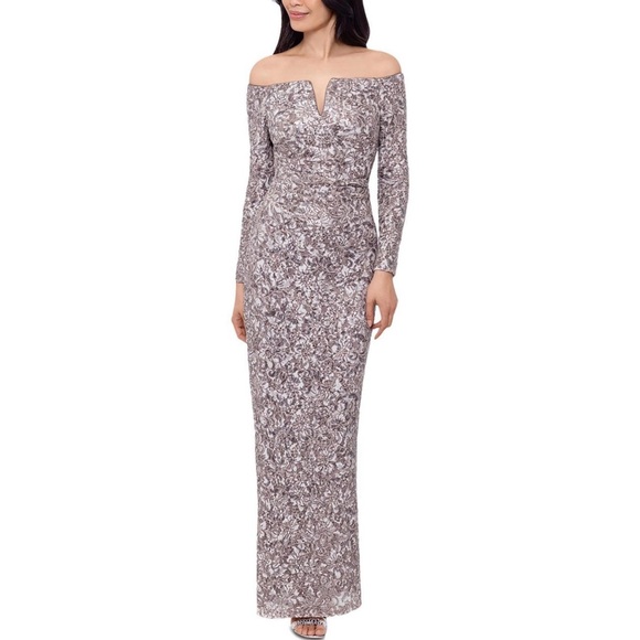 Xscape Dresses & Skirts - Xscape sequined off shoulder‎ Dress 16P